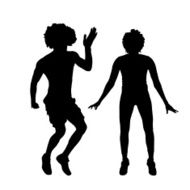 Vector silhouette of a couple N91