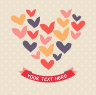 Vector card made of hearts