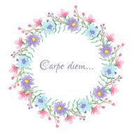 Floral temlate with carpe diem script N2