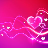 Love vector background shiny glowing pink hearts