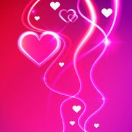 Love vector background shiny glowing pink hearts N2