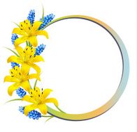 Flower background with yellow lilies and lavender Vector