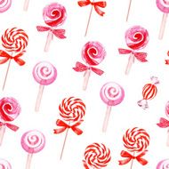 Pink sugarplums watercolor seamless vector pattern N2