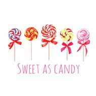 Rainbow sugarplums watercolor vector elements