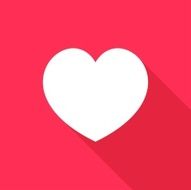 heart icon with a long shadow