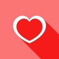 heart icon with a long shadow N2