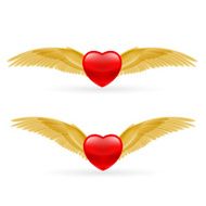 Two hearts with rwings