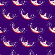 Smile cat seamless pattern Vector background N2