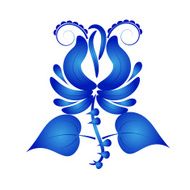 Design element ornament in Gzhel style isolated N2
