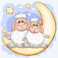 Two sheep on the moon
