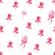 Delicate candy bows watercolor seamless vector pattern N2