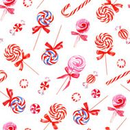Party sweets watercolor seamless vector pattern N2