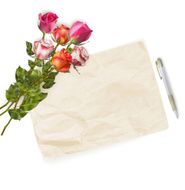 Roses bouquet and blank greeting card EPS 10