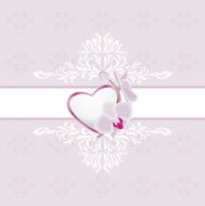 Ornamental light purple background with heart and orchid