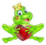 Frog prince with crown and heart N2