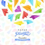 Vector decorating design made of paper planes N3