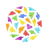 Vector decorating design made of paper planes N7