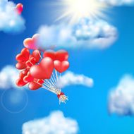 Heart-shaped baloon in the sky EPS 10 N2