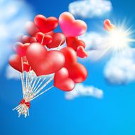 Heart-shaped baloon in the sky EPS 10 N4