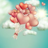 Retro love balloons on blue sky EPS 10