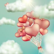 Retro love balloons on blue sky EPS 10 N3