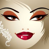 Face makeup Lips eyes and eyebrows of an attractive woman N2