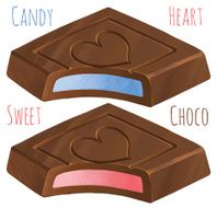 chocolates with various fillings and heart pattern N2