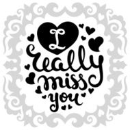 Hand-drawn lettering with hearts