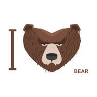 I love bear Symbol heart bear head Vector illustration