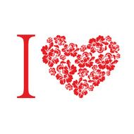 I love flower Symbol heart of flowers roses