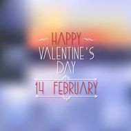 Card design Happy Valentines Day with calligraphic elements