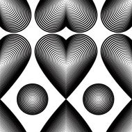 Graphic symmetric backdrop decorated with love hearts N2