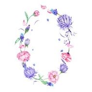Romantic Watercolor Floral Frame