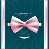 Invitation decorative card template with bow