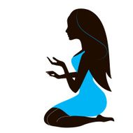 Silhouette girl Vector illustration