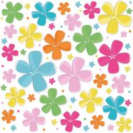 Cute colorful flowers vector background N2