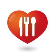 Heart icon with cutlery