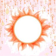 Abstract background with hanging keys and transparent frame