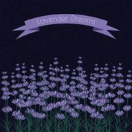 Lavender sprigs on the dark ink spots background