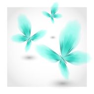 Light blue butterflies fluttering air