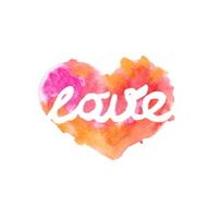 Beautiful watercolor heart with quotes love Vector