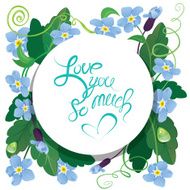 card with forget me not flowers