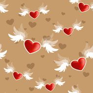 Beautiful seamless texture of heart on the wings