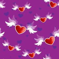 Beautiful seamless texture of heart on the wings N2
