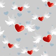 Beautiful seamless texture of heart on the wings N3