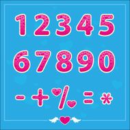 Romantic love illustrations numbers for holidays