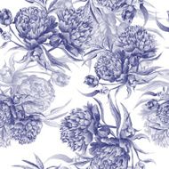 Grisaille Watercolor Peony Texture N2
