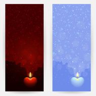 Backgrounds with burning heart-shaped candles