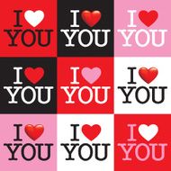 Seamless set of I LOVE YOU