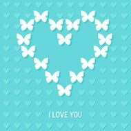 wedding romantic decorative pattern background with cartoon butterfly and heart